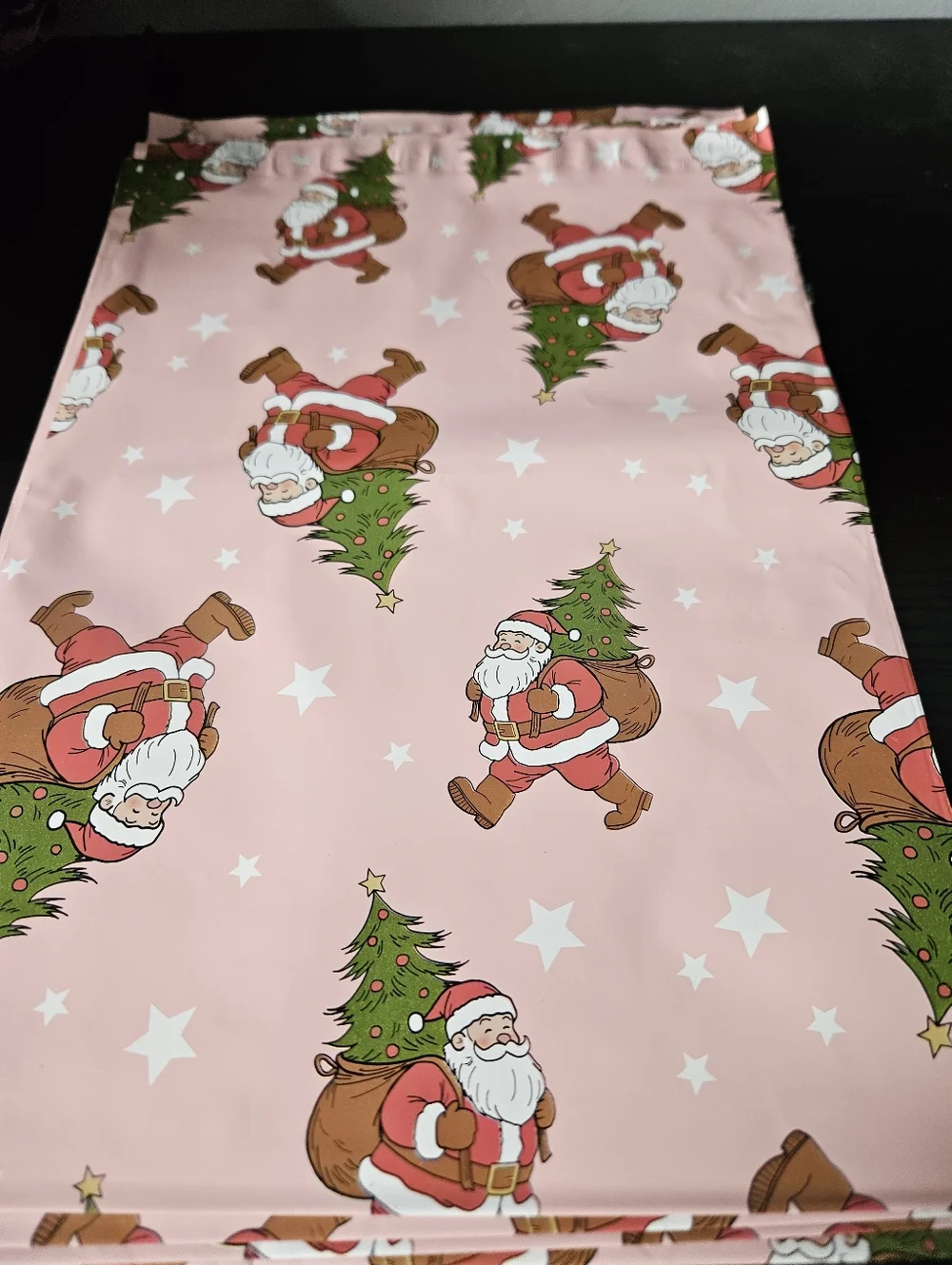 Pink Santa Claus Polymailer Bags